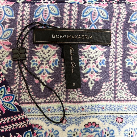 BCBGMaxazria White Purple Kyla Plum Berry Sleeveless Back Tie Maxi Dress Small - Picture 9 of 10